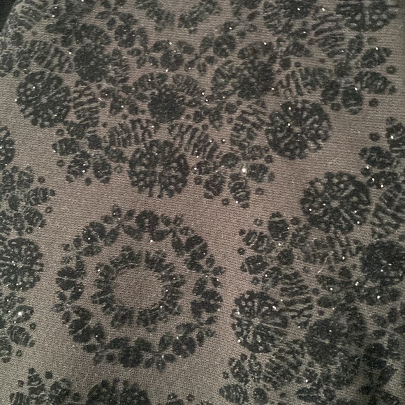 Y2K ONE 5 One Black Velvet Shimmer Leggings Stretchy Waist Size M Holiday Glam - Picture 5 of 13